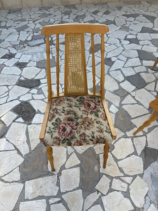 Pack 4 Sillas Vintage Madera Rejilla