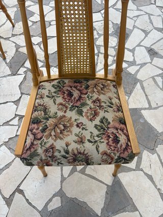 Pack 4 Sillas Vintage Madera Rejilla