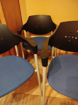 Lote 4 Sillas Oficina Tapizadas