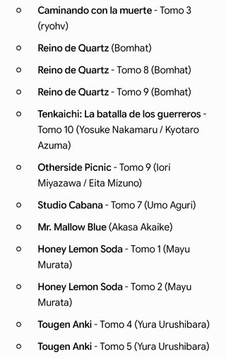 Cómics manga nuevos