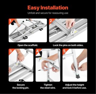 Plataforma trabajo plegable 4 niveles / escalera