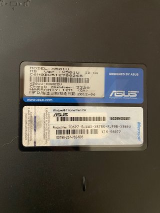 Portátil Asus X501U