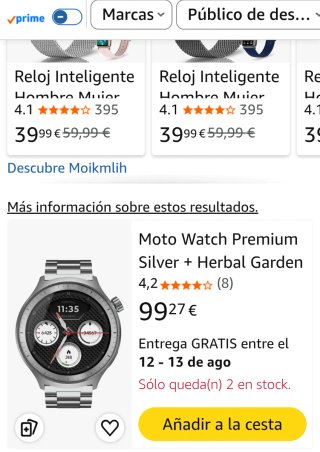 Smartwatch Motorola Plata