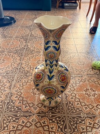 Jarrón Cerámica Grande Pintado a Mano