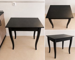 Mesa auxiliar madera estilo clásico negra