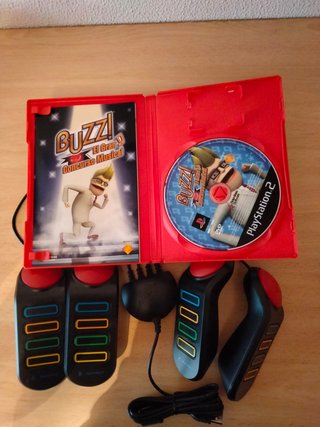 Buzz! El Gran Concurso Musical PS2 + 4 mandos