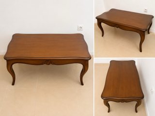Mesa centro madera maciza estilo clásico