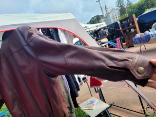 Cazadora Cuero Ovino Vintage Hombre Talla 54