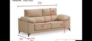 Sofá beige 3 plazas 216cm