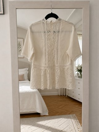 Blusa Peplum Zara Encaje Talla XL