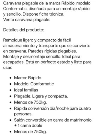 No es un carro tienda es caravana rígida plegable