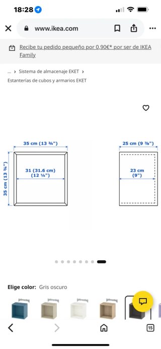Cubo decorativo Ikea gris
