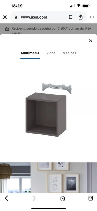 Cubo decorativo Ikea gris