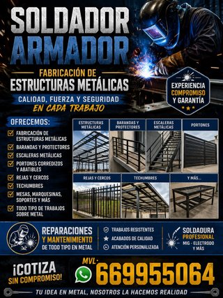 Se realizan trabajos  de estructuras metálicas