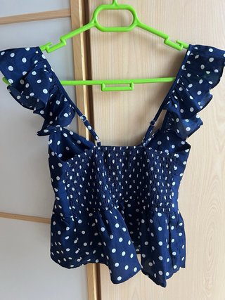 Top Romwe lunares azul talla M