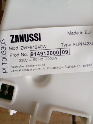 Placa lavadora Zanussi ZWF81240W