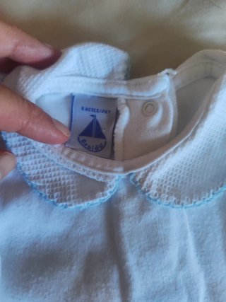 2 Conjuntos bebé camisa y pololo tejido