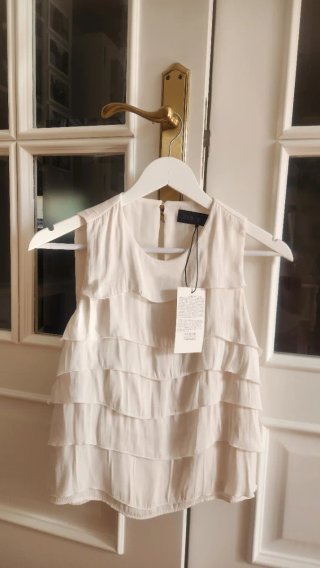 Top Zara Blanco Volantes