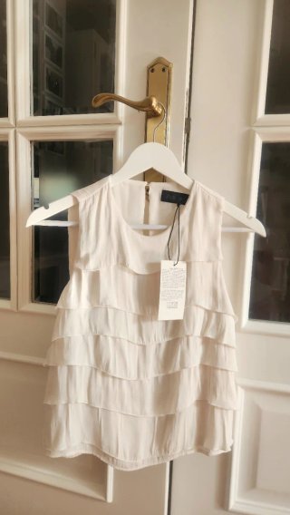 Top Zara Blanco Volantes