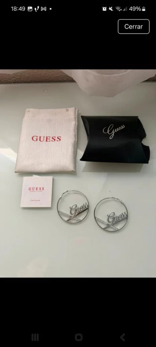 Pendientes Guess Aro Plateados