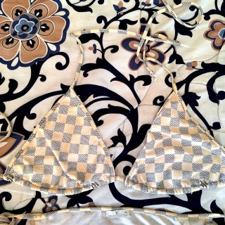 Bikini LV scacchi beige/grigio taglia unica