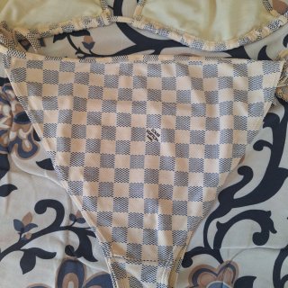Bikini LV scacchi beige/grigio taglia unica