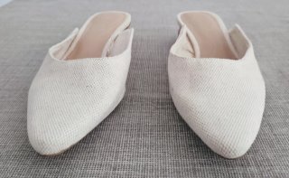 Bailarinas destalonadas Zara Beige/Blanco