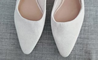 Bailarinas destalonadas Zara Beige/Blanco