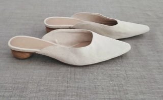 Bailarinas destalonadas Zara Beige/Blanco