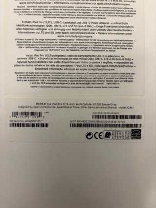 iPad Pro 12.9 512GB Wi-Fi + Cellular Grigio Sidera