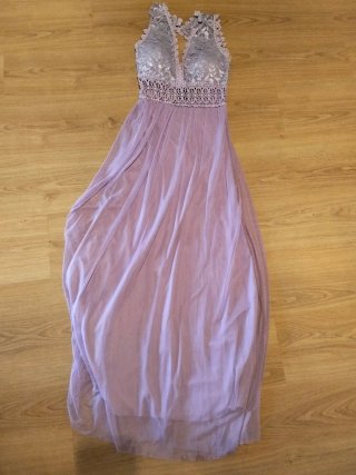 Vestido largo fiesta rosa/morado