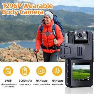 Cámara corporal Body Cam 180° Lente Giratoria