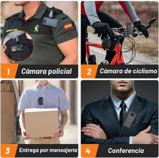Cámara corporal Body Cam 180° Lente Giratoria