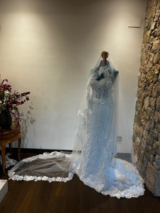 Vestido de Novia Talla S Encaje y Pedrería(perlas)