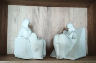 Aguantalibros de cerámica figuras