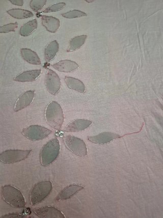 Copricostume rosa con fiori vintage