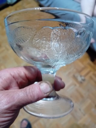 3 Copas de Cristal Tallado para Postre
