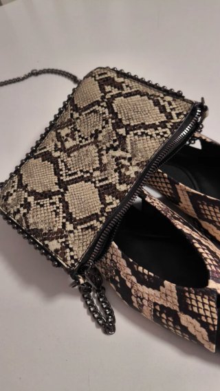 Zapatos bailarina Zara T.41 y bolso serpiente