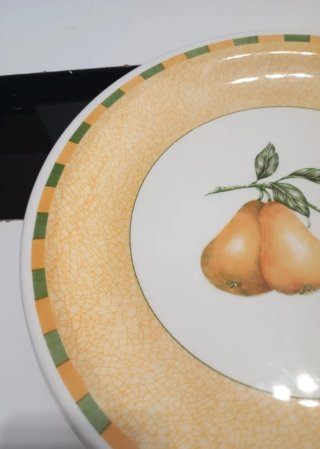 Plato Churchill Porcelana Decoración Frutas