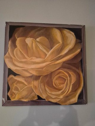 2 Cuadros Flores (Beige y Naranja)