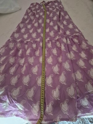Vestido largo verano morado y blanco