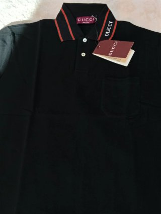Polo Gucci Negro con detalles Rojo