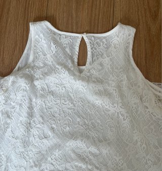 Blusa blanca de encaje manga larga Hollister
