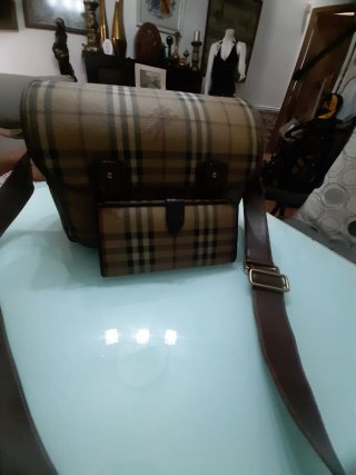 Bolso Burberry Nova Check Marrón y Beige