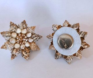 Broches artesanales de conchas marinas