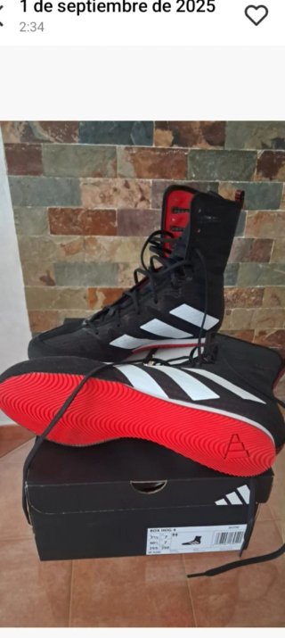 Botas de Boxeo Adidas Negras y Rojas Talla 40 1/3