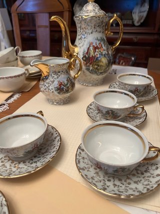 Juego de café Santa Clara porcelana y oro