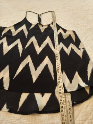 Top con estampado zigzag evasé no elástico