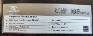 Packard Bell portátil gris