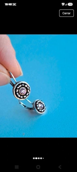 Pendientes con piedra lila y plata